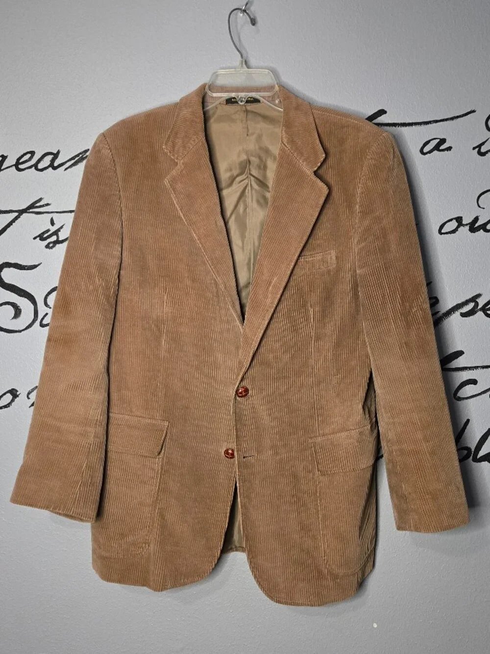 Vintage Mens Corduroy Blazer with Faux Suede Elbow Patches, 40R